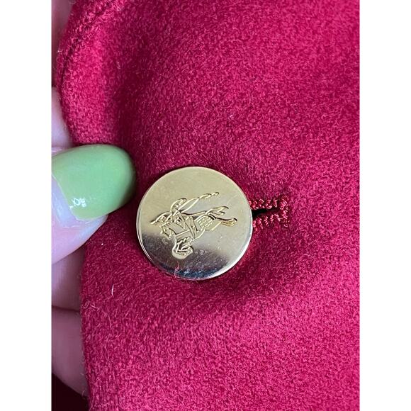 Vintage Red Burberry Long Sleeve Gold Button Detail Double Breasted Blazer - Picture 4 of 12